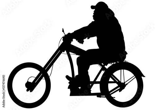 Sport man whit bike on white background