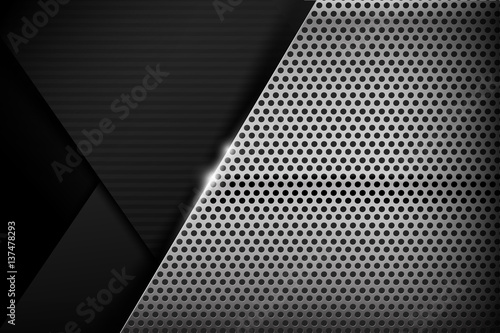 Chrome black and grey background texture vector illustration 017