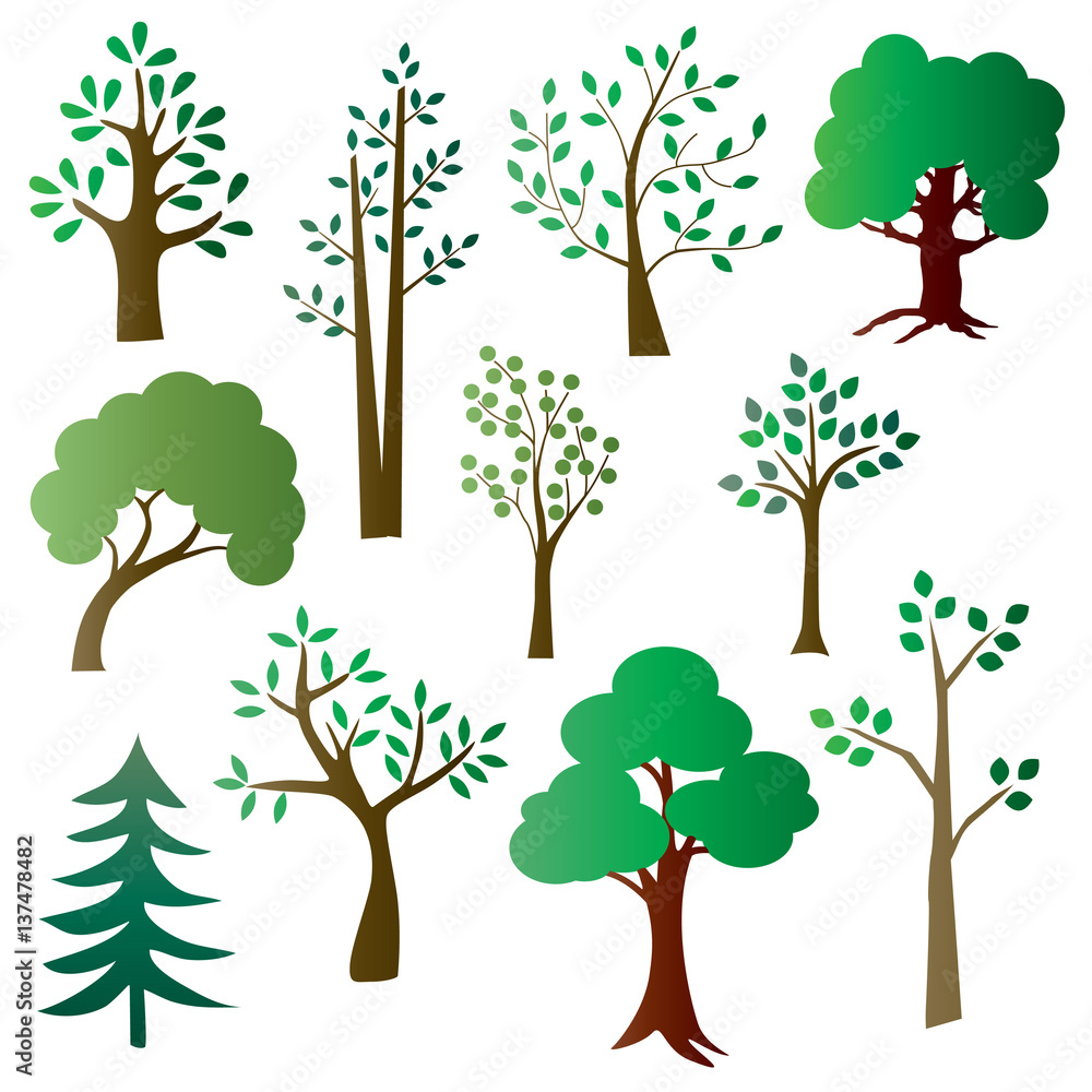 Obraz premium gradient trees