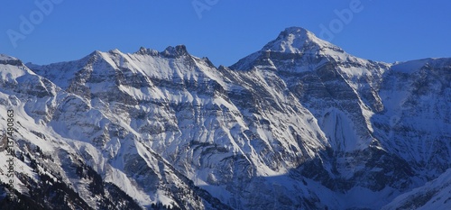 Snow covered mountain Hausstock