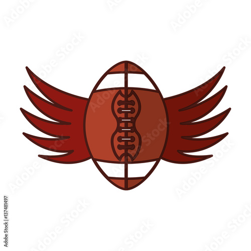 american football balloon with wings icon vector illustration design