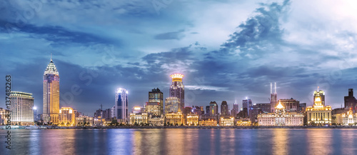 The Bund in Shanghai with night view