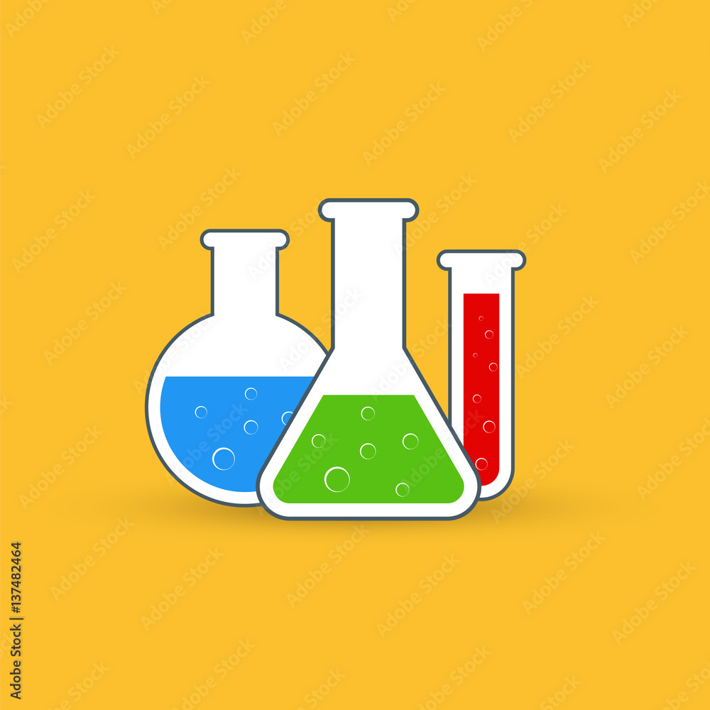 Сhemistry icon set. Vector illustration of icon beaker. Сhemistry icon set. Vector illustration of icon beaker.