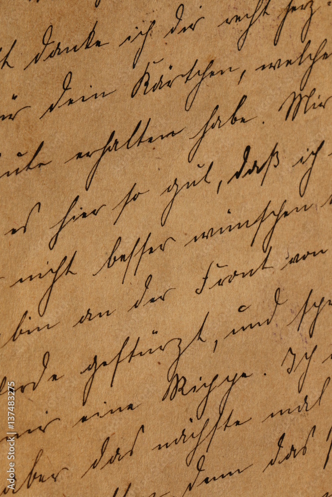 Old private letter in German written in 1916, alter handgeschriebener Brief von 1916; erster Weltkrieg