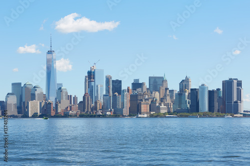 New York city skyline view in a clear sunny day