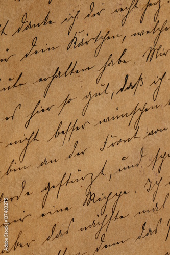 Obraz na płótnie Old private letter in German written in 1916, alter handgeschriebener Brief von 1916; erster Weltkrieg w salonie