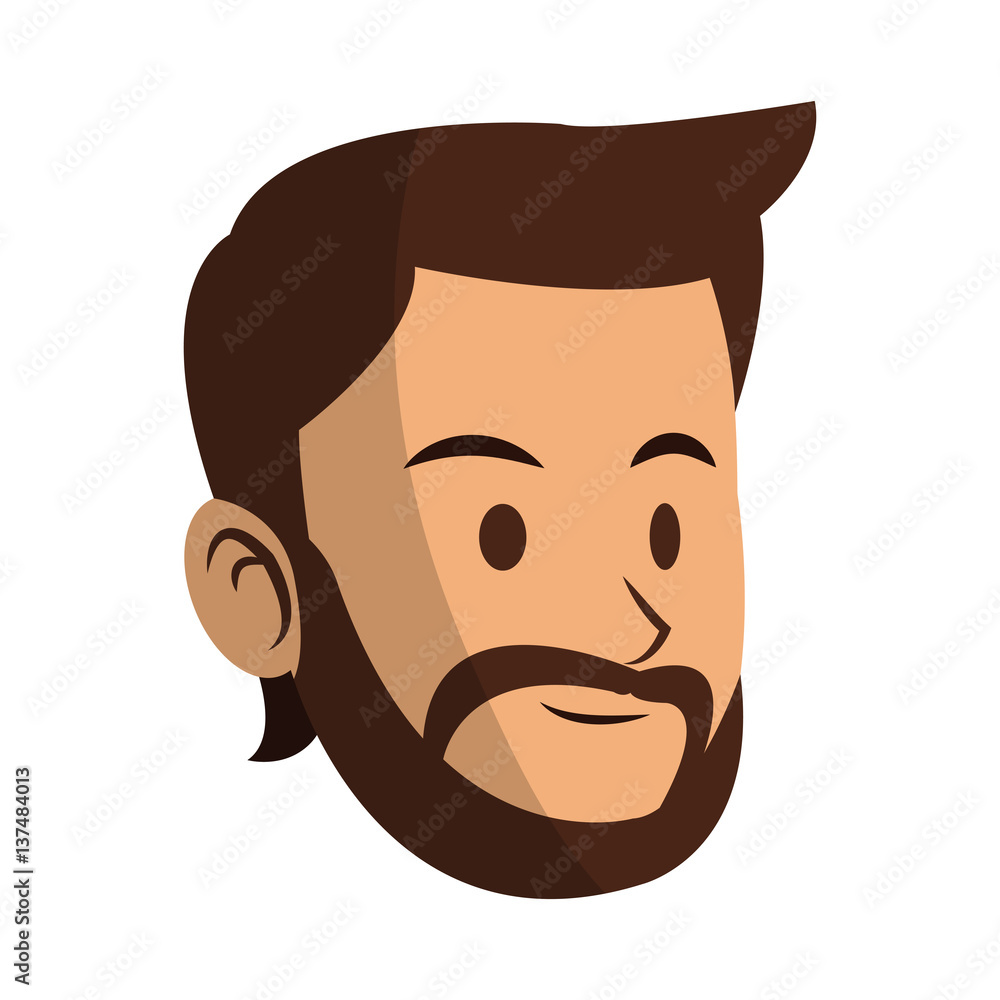 Man face cartoon icon over white background. colorful design. vector illustration Man face cartoon icon over white background. colorful design. vector illustration