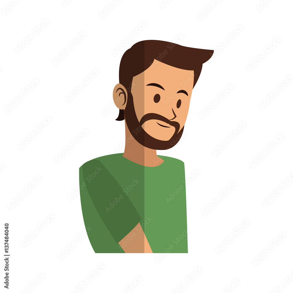Man cartoon icon over white background. colorful design. vector illustration