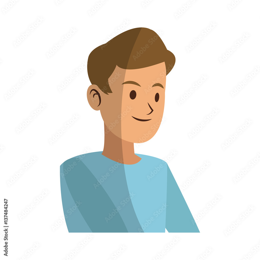 Man cartoon icon over white background. colorful design. vector illustration