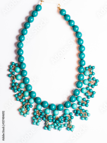 plastic necklace blue