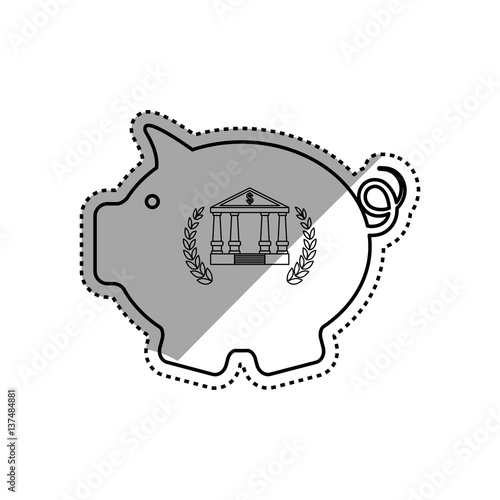 Piggy saving money icon vector illustration graphic design