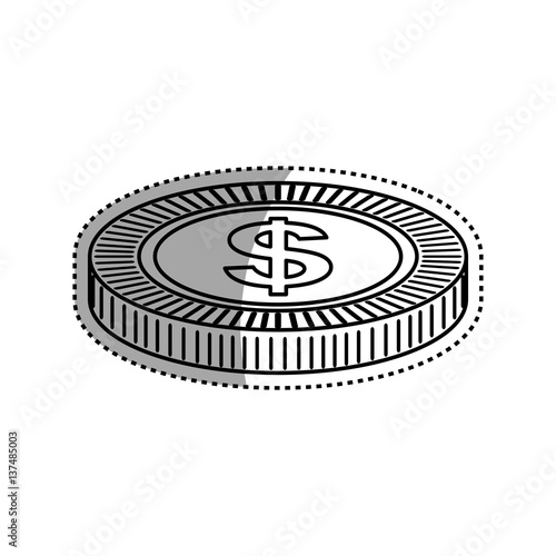 Coin of money icon vector illustration graphic design