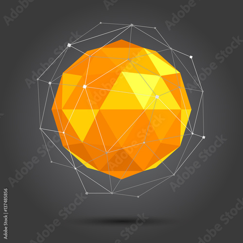 Low poly abstract sphere. Vector