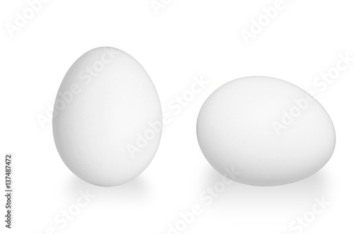 white eggs isolated on the white background