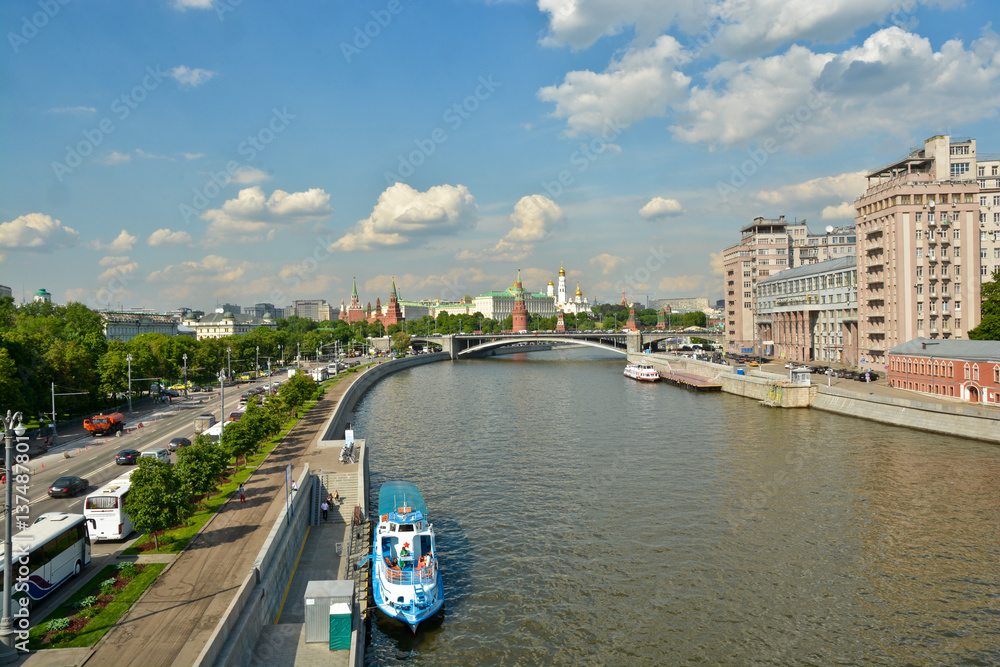 Moscow Kremlin and Moscow river.