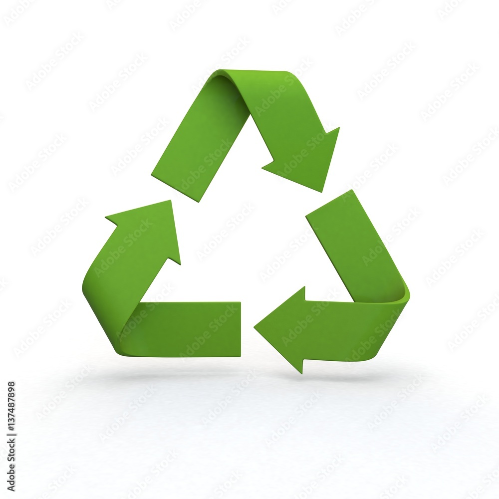 3D rendering Recycle Symbol Isolated on White background 3D rendering Recycle Symbol Isolated on White background