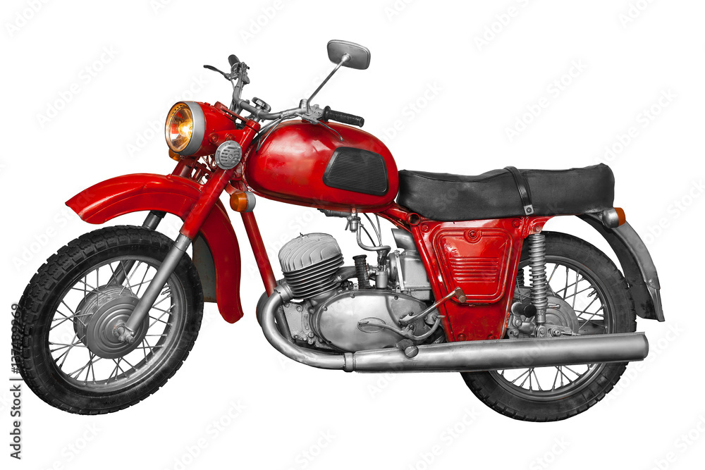 Obraz premium Red motorbike isolated on white background