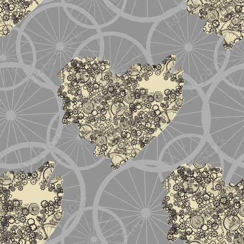 Steampunk Mechanical Hearts Print. Valentine Steampunk Print	