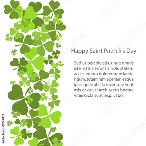 St Patrick s Day background with Shamrock Leaves. Vector illustration. eps10