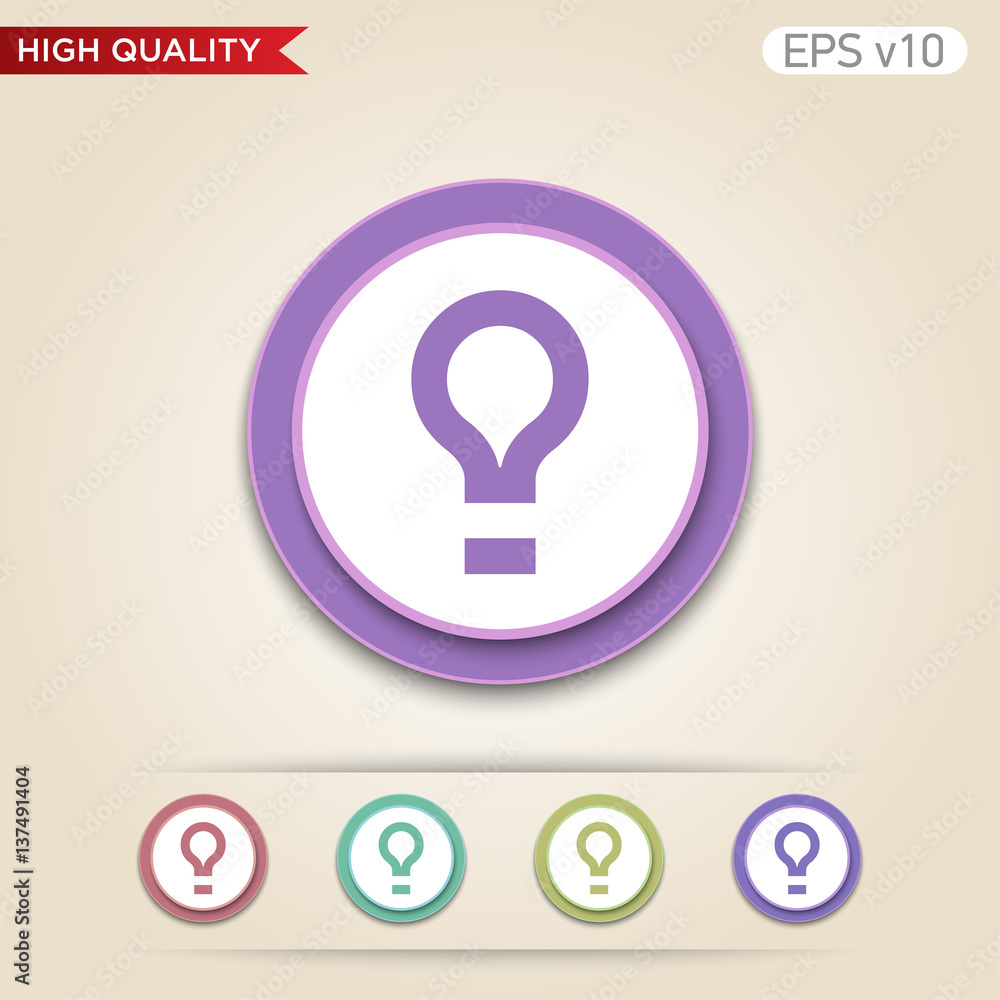 Light bulb icon. Button with light bulb icon. Modern UI vector. Light bulb icon. Button with light bulb icon. Modern UI vector.