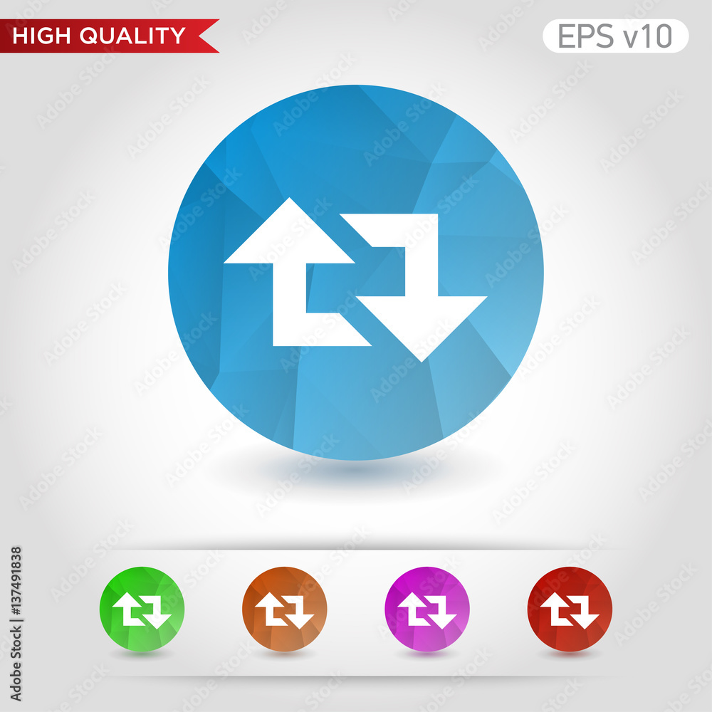 Repeat icon. Button with repeat icon. Modern UI vector. Repeat icon. Button with repeat icon. Modern UI vector.
