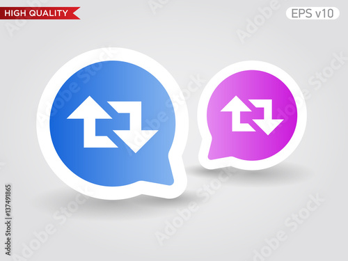 Repeat icon. Button with repeat icon. Modern UI vector.