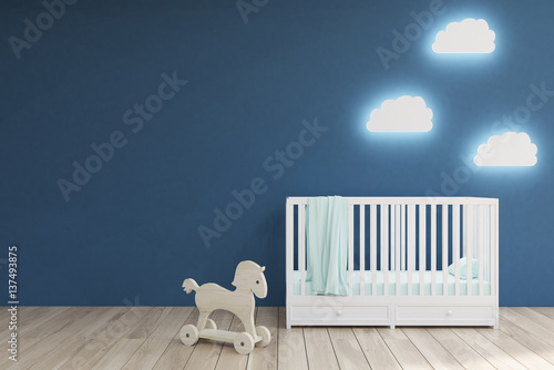 Baby’s room, blue walls photo