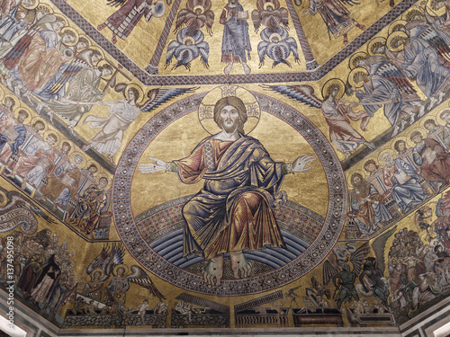 Magnificent mosaic ceiling of the Baptistry of San Giovanni, Florence