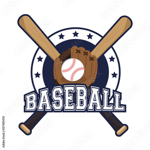 Canvas Print baseball club emblem icon vector illustration design