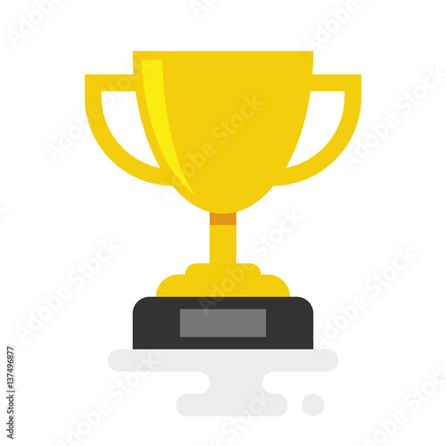 Trophy Cup Vector Flat Icon isolated on white background