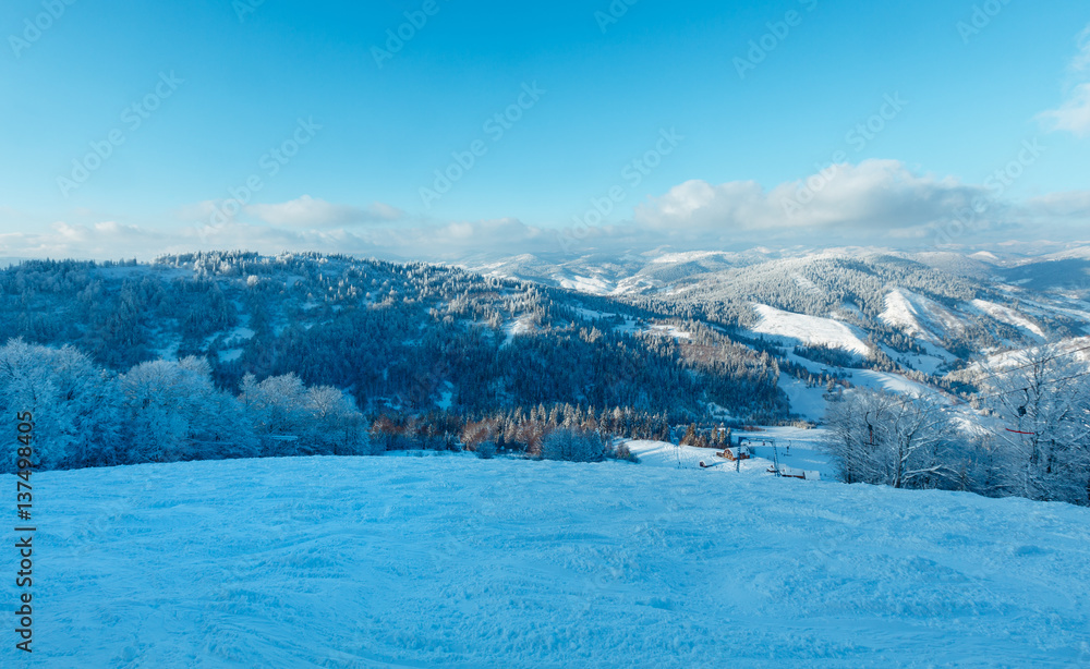 Winter Carpathian Mountains landscape, Ukraine. Winter Carpathian Mountains landscape, Ukraine.