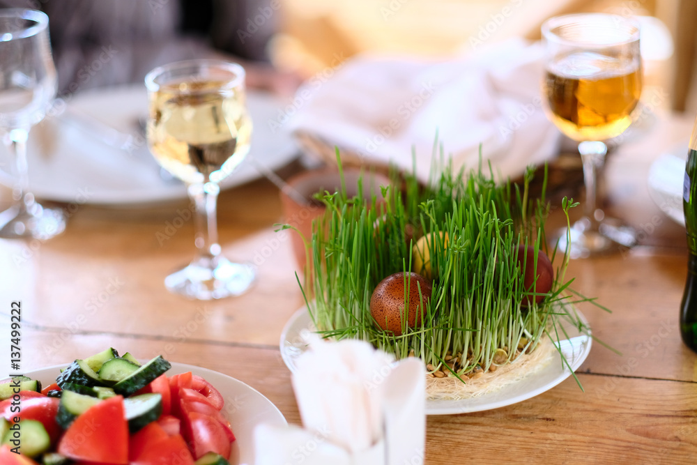 Fototapeta premium Easter table setting