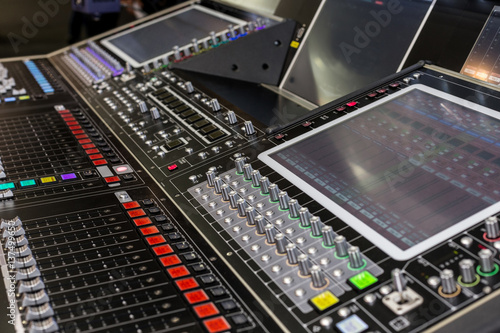 Large panel of the stage controller with screens