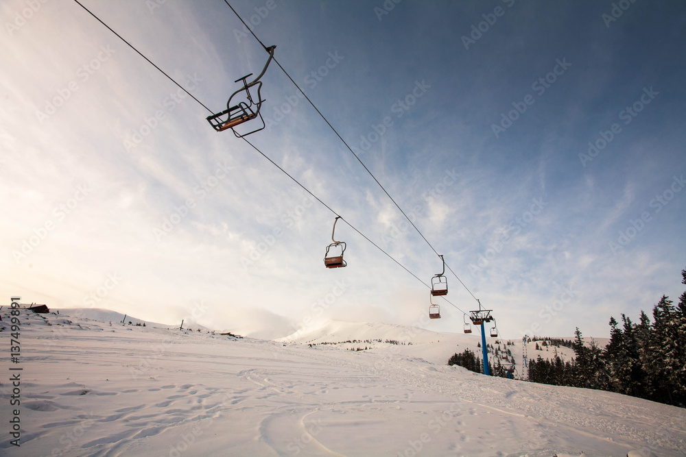Ski resort in the mountains Ski resort in the mountains