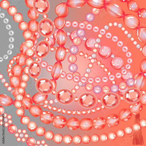 background of different beads