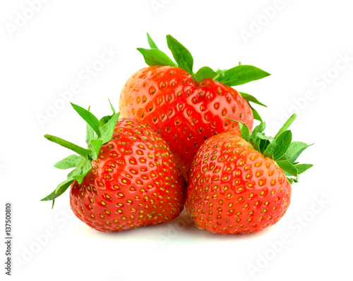 Ripe strawberry , isolate on a white background.