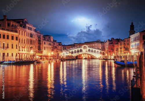 City landscape. Rialto Bridge in Venice © standret