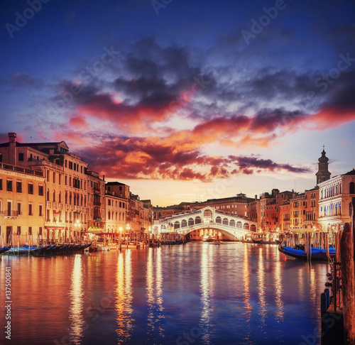City landscape. Rialto Bridge in Venice
