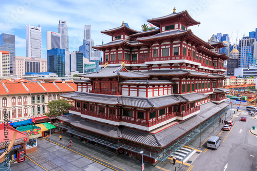Singapore - December 4, 2016 : Buddha Tooth Relic Temple, located in China Town. The temple is build with Tang Dynasty style.