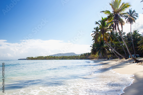 Sunrise on Tropical beach, Las Galeras, Samana, Dominican Republic