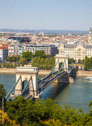 The Chain Bridge in Budapest, Hungary