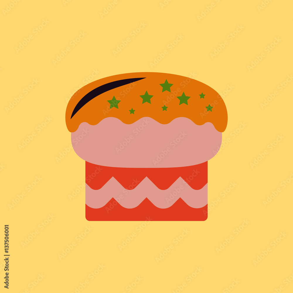 Vector illustration in flat style delicious cake Vector illustration in flat style delicious cake