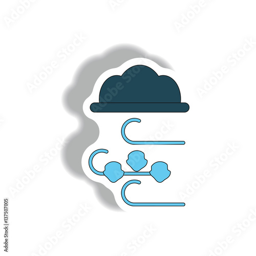 hail and wind, cloud sticker