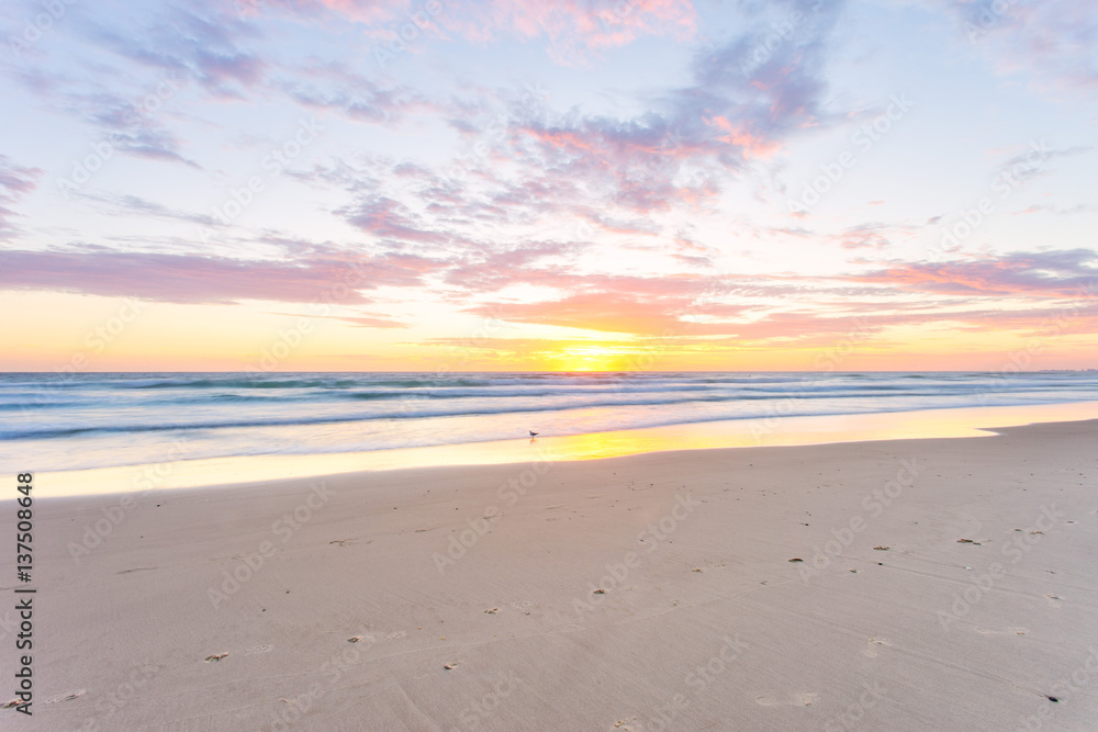 Sunrise over the ocean on the Gold Coast, Queensland, Australia