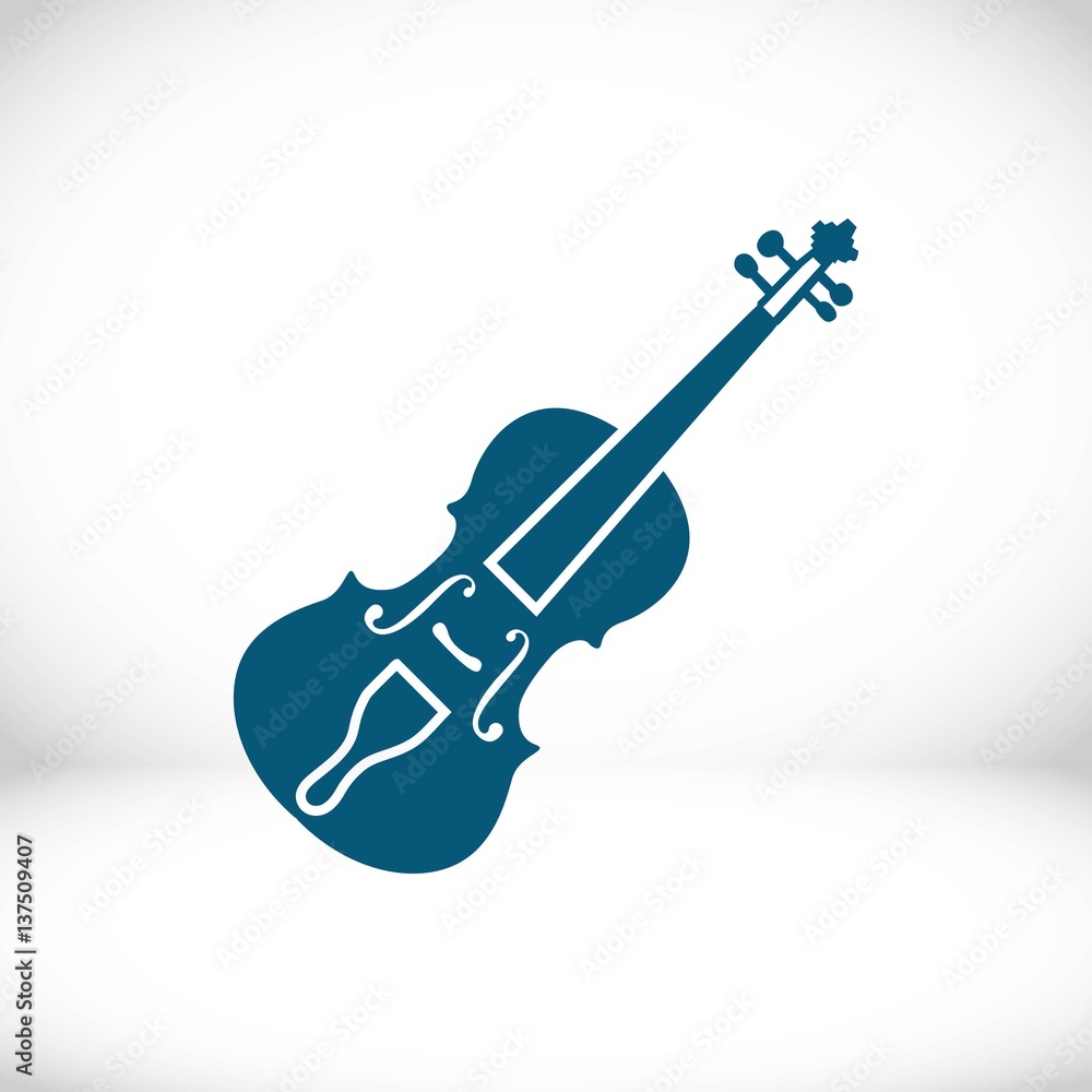 Obraz premium Violin icon stock vector illustration flat design