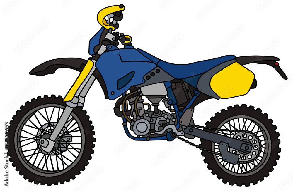 Obraz premium Blue racing motocross bike