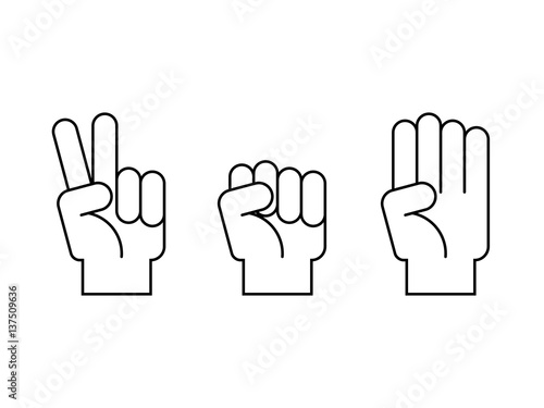 Rock, paper, scissors, vector illustration