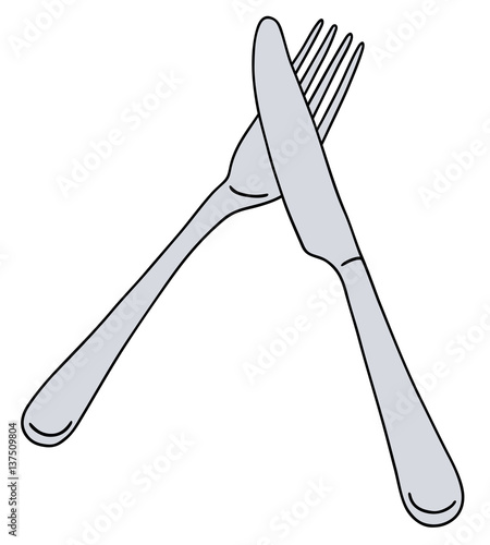 Stainless steel fork and knife