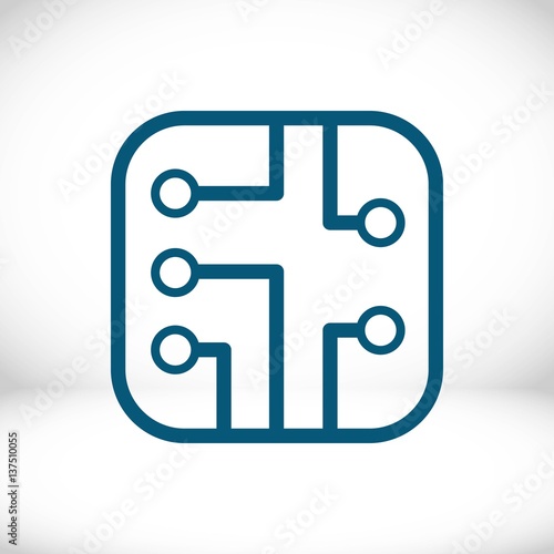 circuit board icon stock vector illustration flat design