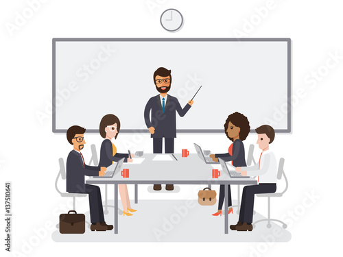 Businessmen and businesswomen meeting